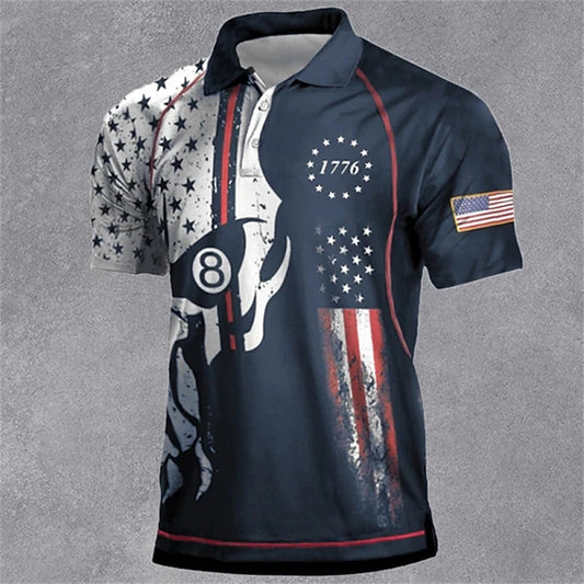 New Men'S Polo Shirt 3d Vintage Printed Men Clothing Summer Casual Short Sleeved Loose Oversized Shirt Street Fashion Tops Tees