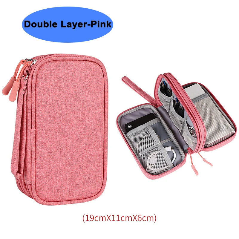 Portable Electronic Accessories Storage Bag Travel Handbag Accessories Protect Bag Cable Chargring Power bank Storage Box Bags