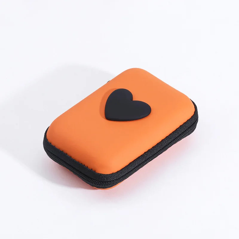 3D Love Heart Headphone Data Cable Storage Bags Charger Power Bank Rectangular Box Digital Product Storage Box Birthday Gifts