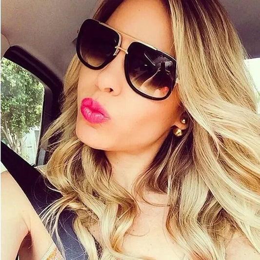 Classic Luxury Men Sunglasses Glamour Fashion Brand Sun Glasses For Women Mirrored Retro Vintage Square Designer Shades UV400
