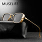 Stylish Retro Brand Shades Men Women Sun Glasses UV400 Square Vintage Metal Steampunk Sunglasses