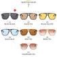Vintage Square Sunglasses for Women Men Thick Frame Double Bridges Eyewear Female Chic Polygon Sun Glasses UV400 Shades