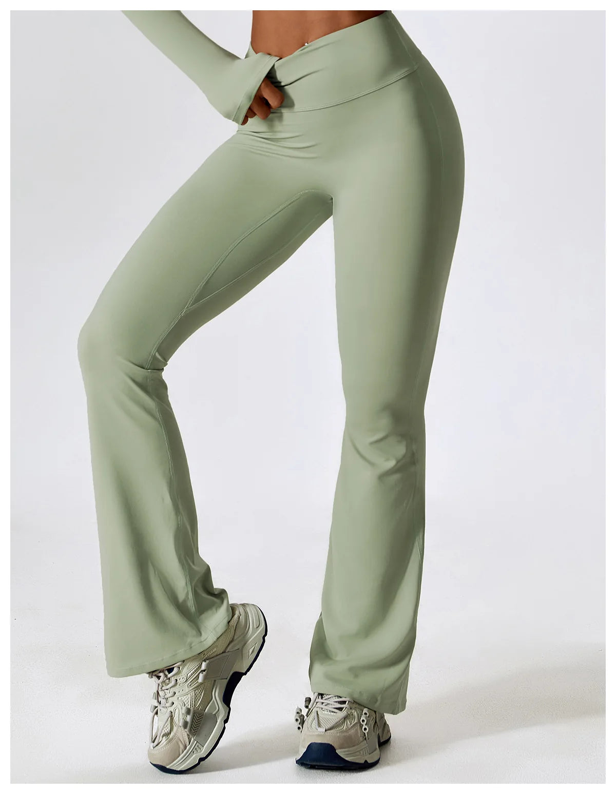 Flare Leggings Yoga Pants Women Bell-bottoms Yoga Trousers High Waist Fitness Pants Stretch Gym Casual Sports