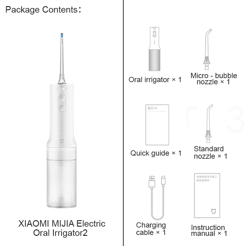 XIAOMI MIJIA Portable Oral Irrigator,Four Modes,1400 Time/m Water Spray,200ML Water Tank,Irrigator Dental Water Flosser Pick Jet