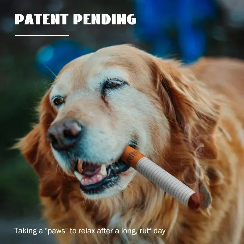 Funny Plush Interactive Cigarette Dog Toy - Chew-Friendly, Giggling Gift Box for Fun-Loving Dogs!
