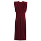 TRAF Women's Red Dress Summer Dresses 2025 Elegant Party Dresses Casual Evening Prom Dress Ruffled Sleeveless Vestido Long Dress