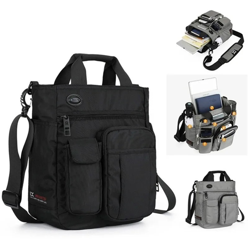 Multi Function Men's Shoulder Messenger Bag With Headphone Hole Waterproof Travel Handbag Large Capacity Storage Bags сумкаbolso