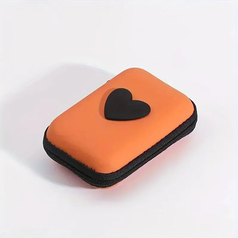 3D Love Heart Headphone Data Cable Storage Bags Charger Power Bank Rectangular Box Digital Product Storage Box Birthday Gifts