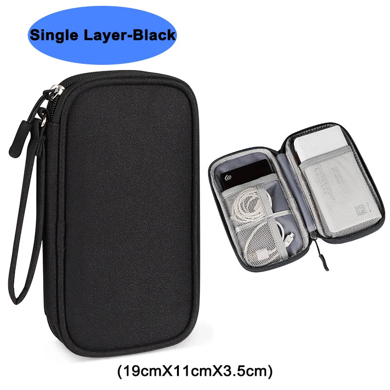 Portable Electronic Accessories Storage Bag Travel Handbag Accessories Protect Bag Cable Chargring Power bank Storage Box Bags