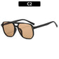 Vintage Square Sunglasses for Women Men Thick Frame Double Bridges Eyewear Female Chic Polygon Sun Glasses UV400 Shades