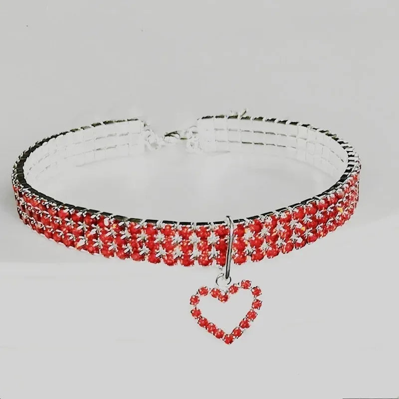Pet Necklace Love Water Drop Water Diamond Cat Collar Dog Neck Jewelry Exquisite Cute Cat Gem Alloy Puppy Kitten Pet Supplies