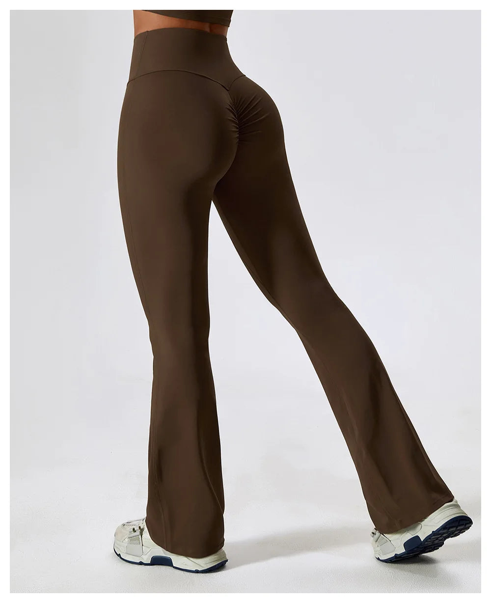 Flare Leggings Yoga Pants Women Bell-bottoms Yoga Trousers High Waist Fitness Pants Stretch Gym Casual Sports