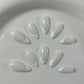 10 pieces of pure handmade almond-shaped nails with white French tips, glittering powder outlining, dazzling and eye-catching, s