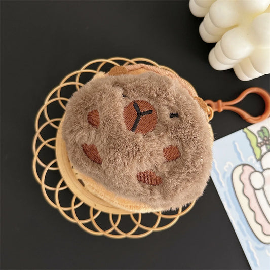Creative Capybara Kawaii Anime Plush Coin Purse Lovely Cartoon Round Bags Pendant Funny Mini Fashion Headphone Storage Bag