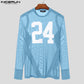 Stylish Well Fitting Tops INCERUN Men's See-through Digital Print T-shirt Casual Party All-match Thin Long Sleeved Camiseta 2025