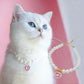 TONG Luxury Pearl Pet Collar Pet Cat Dog Collar Love Pendant Pet Supplies Love Crystal Collar Kitten Collar Cat Necklace