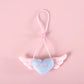 Pet Plaid Love Wing Collar Cat Puppy Teddy Angel Princess Bib Pink Blue Cute Necklace