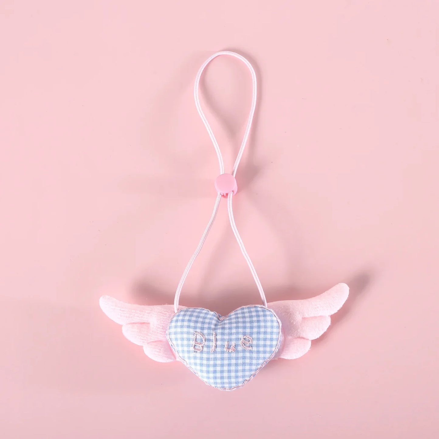 Pet Plaid Love Wing Collar Cat Puppy Teddy Angel Princess Bib Pink Blue Cute Necklace