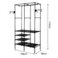 Clothes Rack Double Row Clothes Rack Large Floor Hangers With Hanging Hooks Shoes Household Storage Shelf Modern Coat Rack