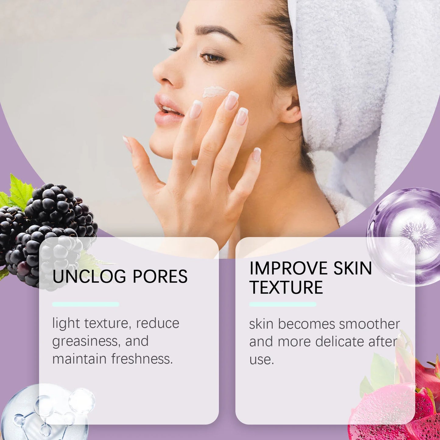 Berry Scented Blemish Lotion Care Facial Moisturizer Reduce Breakouts & Tighten Skin Non-Comedogenic Hydrator Clear Glowing