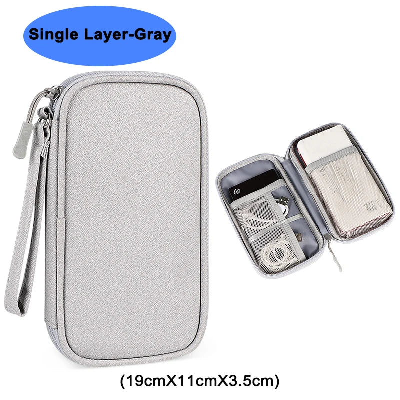Portable Electronic Accessories Storage Bag Travel Handbag Accessories Protect Bag Cable Chargring Power bank Storage Box Bags