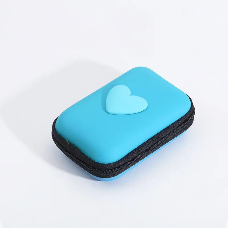 3D Love Heart Headphone Data Cable Storage Bags Charger Power Bank Rectangular Box Digital Product Storage Box Birthday Gifts