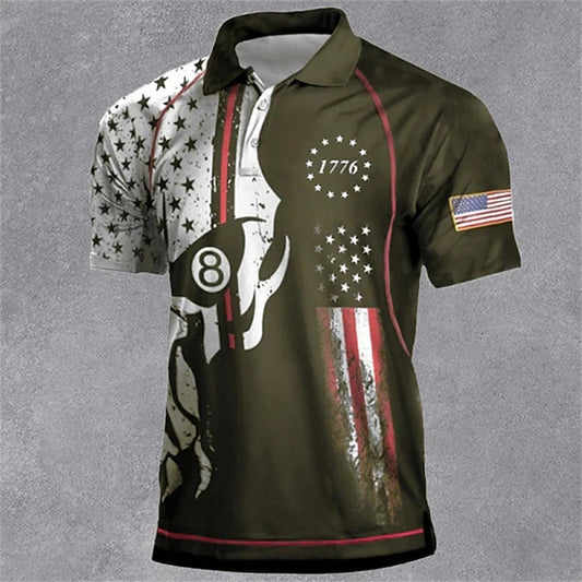 New Men'S Polo Shirt 3d Vintage Printed Men Clothing Summer Casual Short Sleeved Loose Oversized Shirt Street Fashion Tops Tees