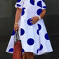 VONDA Plus Size 5XL Women Dress 2025 Summer Bohemian Polka Dot Maxi Long Dress V Neck Party Sundress Vestido Beach Robe Elegant