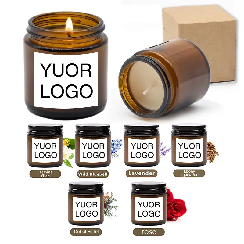 2.5oz/70g Custom Photo Scented Candle Gift-Personal Aromatherapy with Logo/Design Stickers-Birthday Wedding Corporate Present