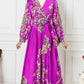 VONDA Women Satin Silk Dress 2024 Bohemian Printing Long Lantern Sleeve Vestidos Elegant Sundress Casual V-Neck Robe Oversized