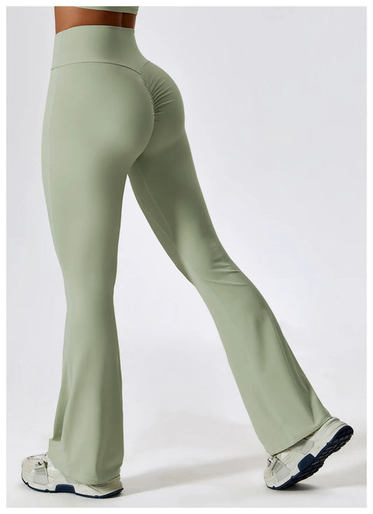 Flare Leggings Yoga Pants Women Bell-bottoms Yoga Trousers High Waist Fitness Pants Stretch Gym Casual Sports