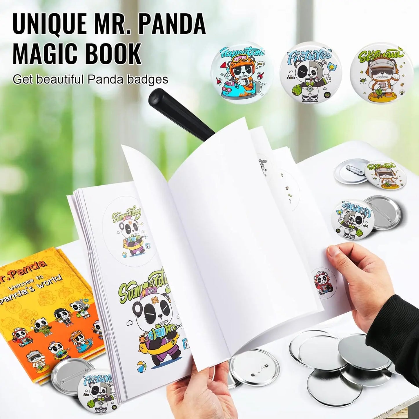 Button Maker Machine, Multiple Sizes 1.25+2.25in/1+2.25in/75mm3in Badge Punch Press Kit, Children DIY Gifts Pin Maker, Button Ma