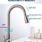 Kitchen Stainless Steel Hot and Cold Faucet, Kitchen Sink Pull-out Kitchen Faucet with 3 Functional Nozzles