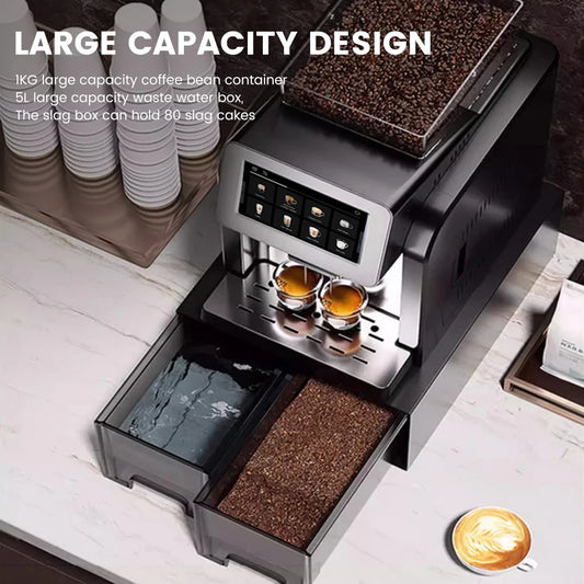 Mcilpoog WS817-Plus 7"colorful large screen Automatic Espresso Machine with Milk Frother,  21 Flavors for Home & Office