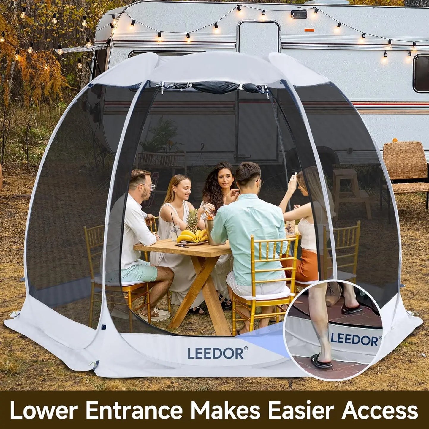 Pop Up Screen House, 6-10-15 Person Outdoor Screen Tent，Camping Screen Room with Carry BagScreened Gazebo with Mosquito Netting,