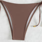 Brown Swimwear String Halter Bandeau Bikinis Sets Micro Thong Sexy Swimsuit Women Back Knotted Bathing Suit Bikini Mujer 2025