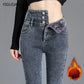 Women jeans Thick Velvet High Waist Skinny Jeans Jeans Winter Warm Plush Stretch Snow Jeans Lady Denim Pants women Trousers