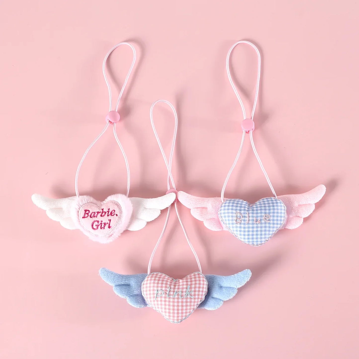 Pet Plaid Love Wing Collar Cat Puppy Teddy Angel Princess Bib Pink Blue Cute Necklace