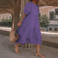 Vintage Loose Maxi Long Dress Summer Women O-Neck Half Lantern Sleeve Boho Party Beachwear Dresses ZYYX-1182