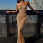 Sexy Shiny Sequins Strapless Long Dress Women See Through Pleated Backless Dresses 2024 Summer New Ladies Party Club Vestidos