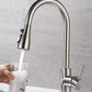 Kitchen Stainless Steel Hot and Cold Faucet, Kitchen Sink Pull-out Kitchen Faucet with 3 Functional Nozzles