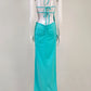 Tosca Starfish Bustier Split Maxi Dress Spaghetti Strap Backless Design Celebrity Party Vacation Sexy Lace-Up Maxi Long Dress