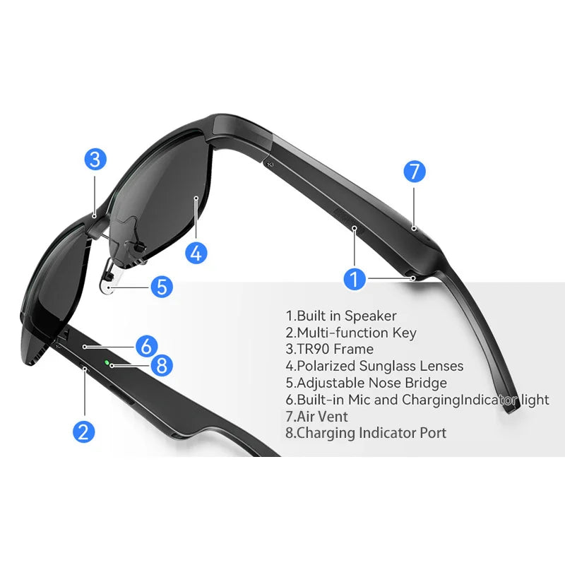 Xiaomi New Smart Bluetooth Color Changing Glasses M9 Pro Color Changing Uv And Blue Light Resistant Smart Sunglasses