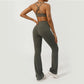 V-Cross Fitness Flare Pants Lifting Buttocks Cross Waist Yoga Sport Leggings Gym Outdoor Acticewear Workout Wide-Leg Pants