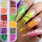 12Grids Ocean Gold Nail Art Charms Shell/Seahorse/Starfish White Half Round Pearl Gems 3D Mixed Punk Manicure Metal Rivets Studs