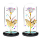 Rose Light Artificial Galaxy Rose Lamp with Butterfly and Colorful LED Rose Flowers In Glass Battery Powered Gifts for Wedding