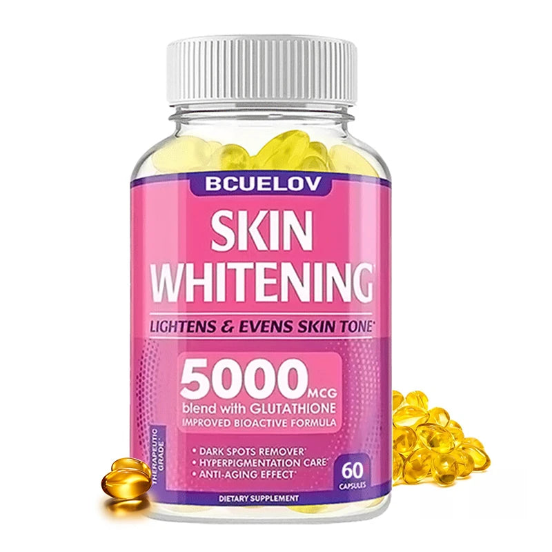 Bcuelov Collagen + Glutathione + Vitamin C Skin and Facial Health - Antioxidants - - 120 Vegetarian Capsules