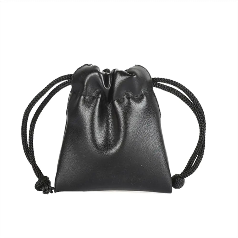 Travel PU Leather Headphone Bags Draw String Bag Black Headset Bag Dust-proof Earphone Cable Pouch Men Women