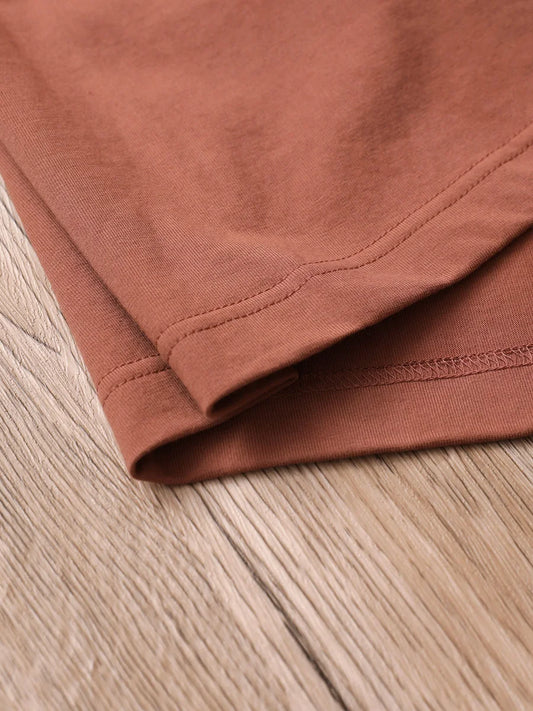 9.17oz 260Grams Seamless Straight Cotton T-shirt Men Oversized Loose Solid Color Drop Shoulder Short Sleeve  Summer