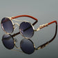 Luxury Retro Oval Metal Sunglasses for Women Men Luxury Fashion Brand Female Sun Glasses Punk Unisex Stylish Shades UV400